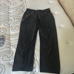 Abercrombie leather and black jeans